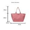Large Capacity Plaid Women's Canvas Shoulder Bags Simple Commuter Female Shopping Bag College Girls Book Tote Travel Handbags