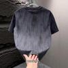 Men'S Casual T-Shirt Smudged And Scratched Trendy Short-Sleeved Korean Version Solid Color Micro-Elastic Fashion Short-Sleeved T-Shirt