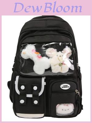 College Style Sweet Cute Girls School Backpack With Nylon For Middle School Students