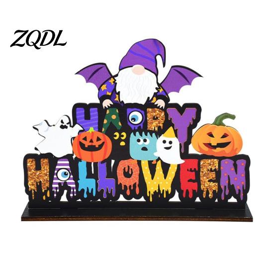 Halloween Party Supplies for Bars Tabletop Decor Signs, Pumpkin Ghost Gnome Wood Centerpiece Blocks, Spooky Goblins Ghosts Table Tiered Tray Ornaments