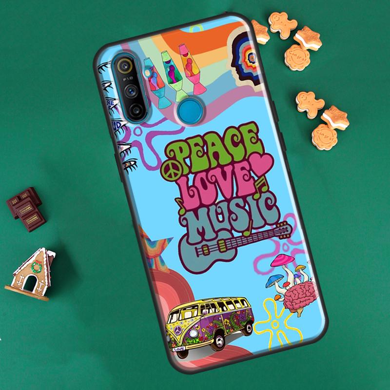 Hippy Peace Bus Cat For OnePlus 9R 8T Nord2 9 10 Pro Case For OPPO Realme 9i 8i 8 Pro GT Neo 2 GT Master Cover
