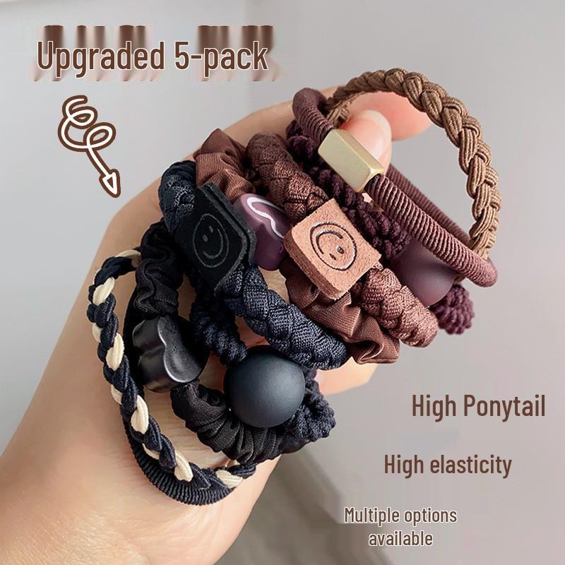 2024 High Elasticity Elegant Hair Ring for Women - Simple, Durable Ponytail Holder