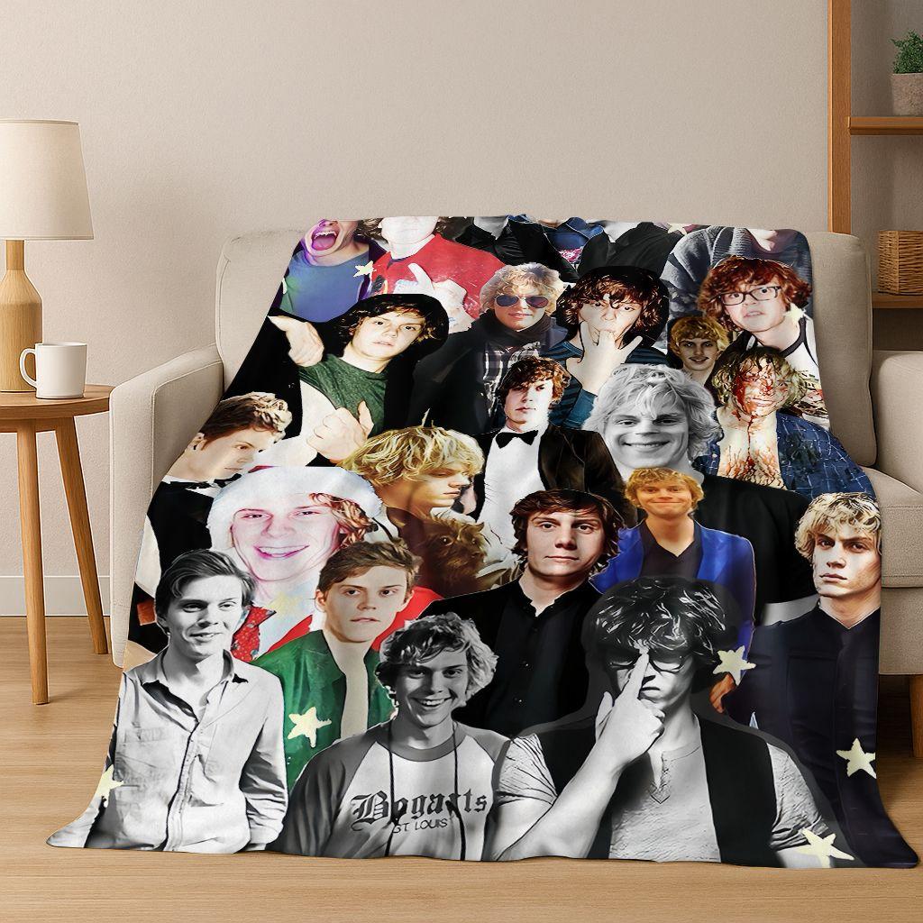 26 Stili Evan Peters Bello Arte Coperta di Flanella, Coperta Morbida e Accogliente per Casa Camera da Letto Letto Divano Picnic Ufficio Coperta Regalo Bambino