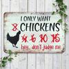 Chicken Gifts for Women, Funny Chicken Sign, Metal Country Wall Decor, Rustic Iron 8x12 Inch, Vintage Home Garden Barn Gift for Chicken Lovers