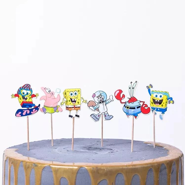 Sponge-Bob Birthday Party Decoration For Kids Toy Aluminum Foil Latex Balloon Cartoon Tableware Event Supplies Banner Backdrops