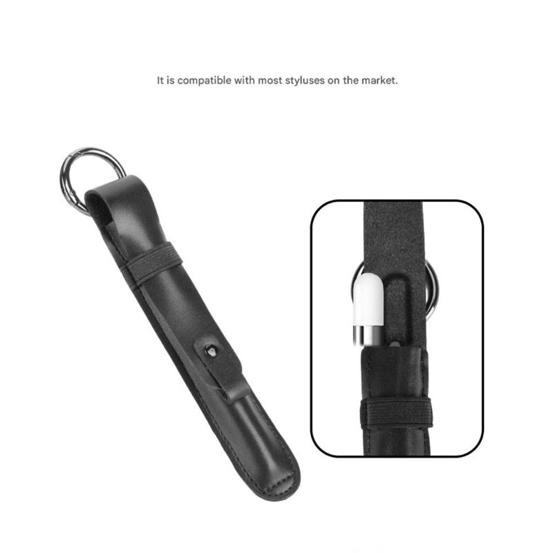 Stifthalter für Pencil 1/2 Kleines Mikrofaser-PU-Leder-Tablet-Stifteetui mit tragbarem Schlüsselanhänger zum Anbringen an der Tasche
