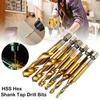 HSS Screw Thread Bit Tap Drill Bits Hex Shank Titanium Plated Tap Drill Bit Shank Tap Drill Bits