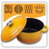 ENAMELED CAST IRON POT 24cm 4L HAGE MUSTARD