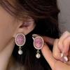 French Style Geometric Earrings High End Luxury Pearl Head Portrait Earrings Artistic Retro Round Shape Women Elegent Jewelry