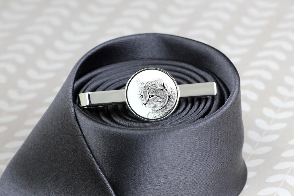 Highland Lynx - cat tie clip, personalized tie clip, unique gift for men from Art-Dog brand