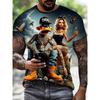 Fun Cartoon Duck Print Men's T-Shirt Casual Summer Casual Short Sleeve Pullover Fashion T-Shirts Outdoor Male Overszied Clothing