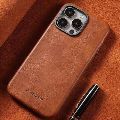 Luxus Ultra Dünn Schlank Leder Für Magsafe Handyhülle Für iPhone 16 15 14 13 12 11 Pro Max Plus Stoßfeste Stoßstange Business Hülle