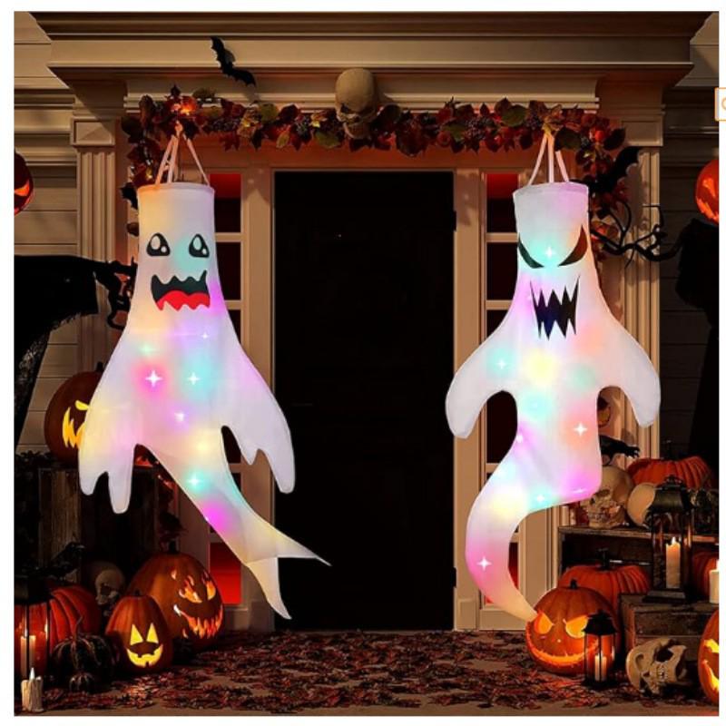 LED Luminous Halloween Ghost Windmill Hanging Decoration Prop