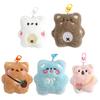 Keychain Soft Plush Star Bear Pendant Cartoon Design Stress Relief Doll Key Holder Backpack Keys Bags Car Decoration