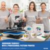 SucceBuy Hitzepresse 5in1 Hitzepressenmaschine 12x15in Clamshell Sublimation Transferdrucker Digitale Präzise Temperaturregelung