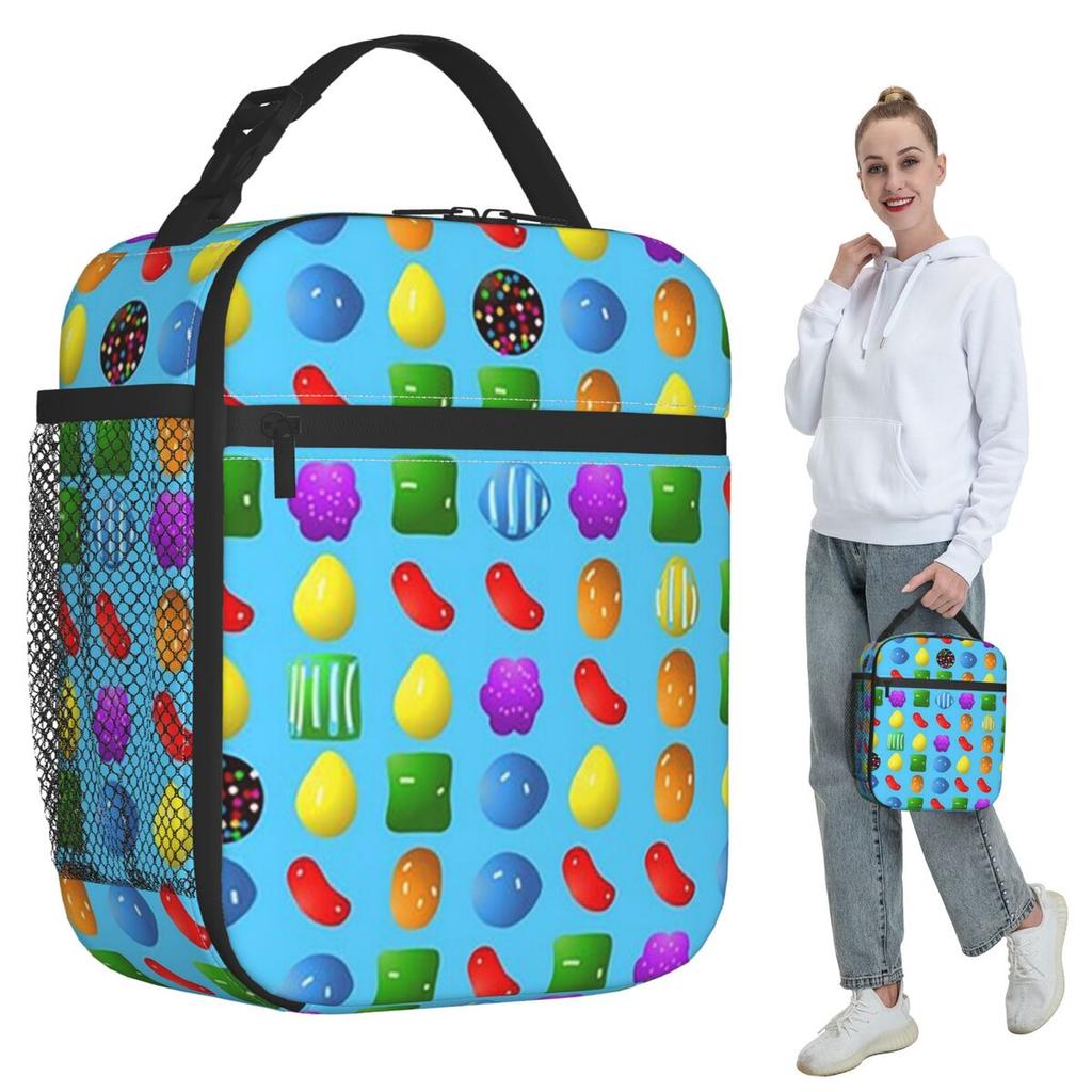 All New Candy Crush Saga Insulated Lunch Bag for Kids School Cooler Thermal Food Box Tote Portable Lunch Boxes Container