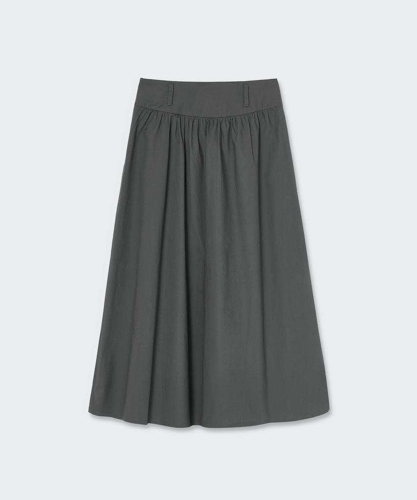 Musinsa Standard Woman Women'S Poplin Low-Waisted Long Skirt [Dark Gray]