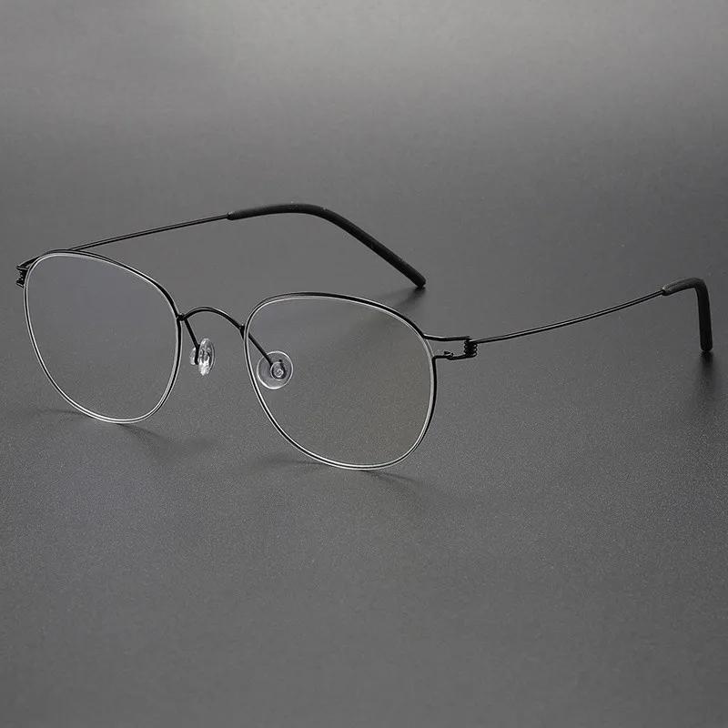 Denmark Brand Screwless Oval Titanium Glasses Frame ROBIN Ultralight Thin Rim Eyeglasses Designer Minimalist Eyewear Spectacles