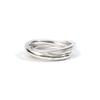 SEWNSWEN SILVER DOUBLE TWIST HAMMERED RING