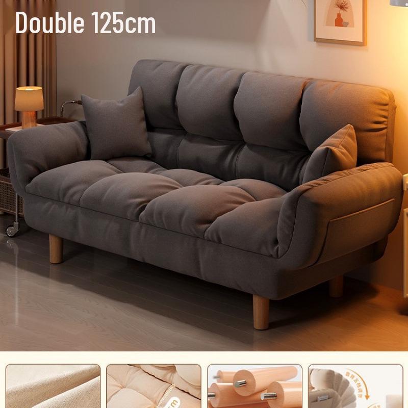 Compact Folding Sleep Sofa for Small Apartments - Double Bed and Reclining Backrest for Bedroom or Rental Homes