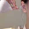 Long tassel ear clips without ear holes Women's temperament Light luxury Zircon ear bone clips No piercing earrings