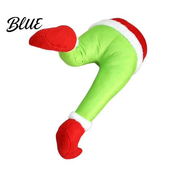 Xmas Tree Ornament for Kids Christmas Elf Stuffed Leg Ornaments Santa Green/Red Legs Decorations Poseable Indoor Fireplace Holiday Door Wreath