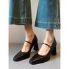 Thick-heeled Mary Jane Shoes Are Not Tired of High Heels with Temperament Black Single Shoes