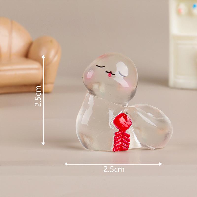 2025 Snake Year Mini Ornament Fortune Luminous Zodiac Snake Figurine Micro Landscape Car Interior Home Desktop Decoration Gifts