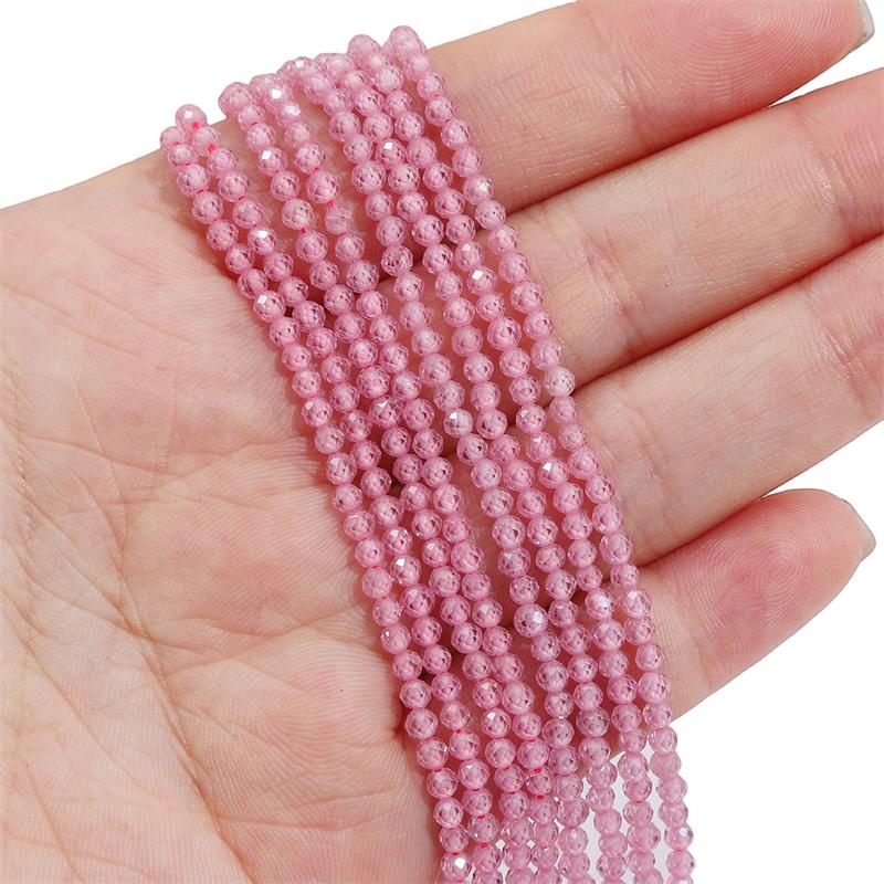 

3 мм 120 шт./пакет натуральный многоцветный циркон граненые круглые бусины для изготовления ювелирных изделий своими руками браслет серьги 3mm 120pcs розовый