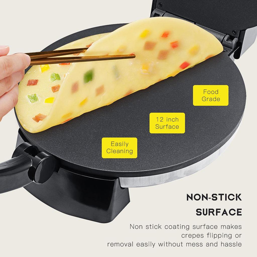 110V Crepe Maker & Pancake Machine - Versatile for Crepes, Pancakes, Jianbing, Spring Rolls, Pizza & More