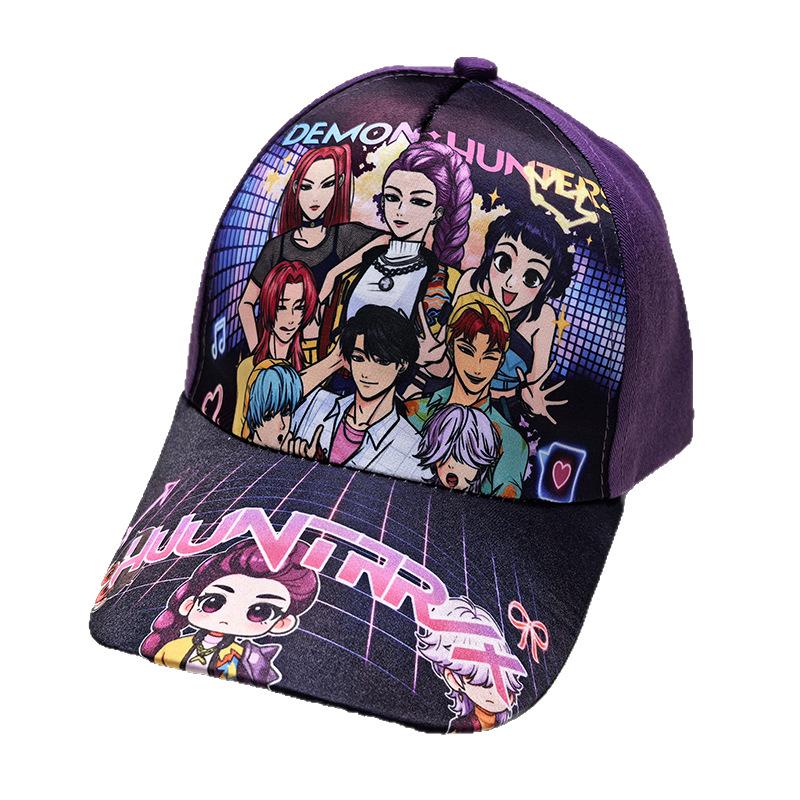 Cute Cartoon Girls Print Baseball Cap, Adjustable Snapback Sun Hat for Girls Teens