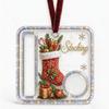 Holiday Money Pocket Ornament, Clear Acrylic Display Piece with Cash Slot and Treat Compartment for Tree Use Gift