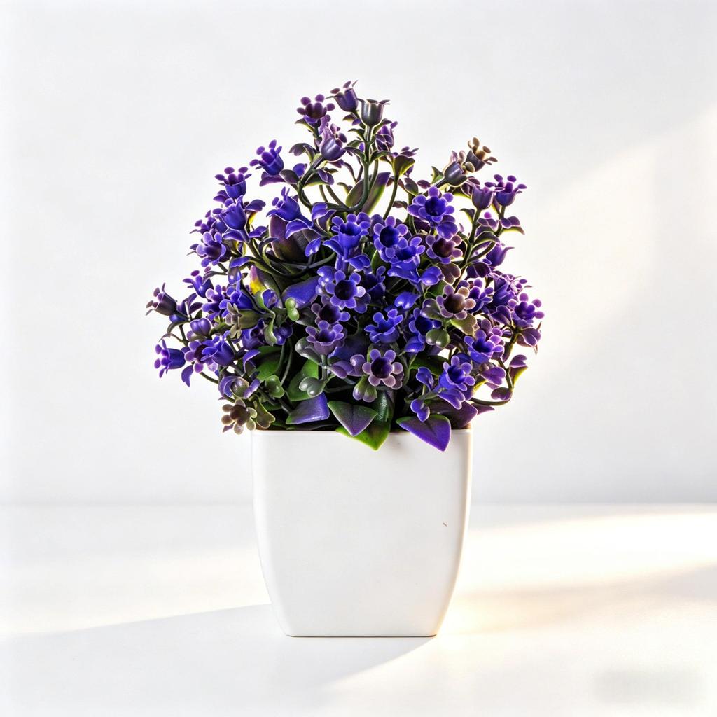 Fiora Finta in Vaso Mini per Decorazione Interna - Ornamento Creativo e Raffinato per Casa e Scrivania