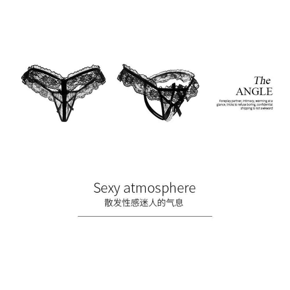 Spitzen String mit offenem Schritt Massageperle Sex-Slips Damen Sexy Transparent Heiß Kostenlose T-Pants