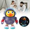Plastic Dancing Astronaut Duck Toy Sound And Light Duck Musical Interactive Toy  Birthday Gift