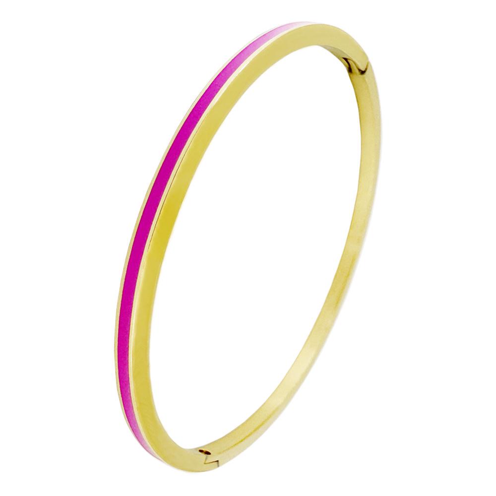 Gold Bamboo Pattern Women's Bracelet with Colored Epoxy Resin