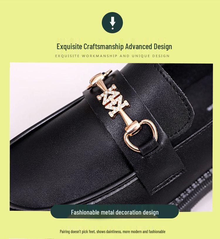 Genuine Soft Leather Women's Platform Loafers - Spring 2022 British Style, Thick Sole, Black