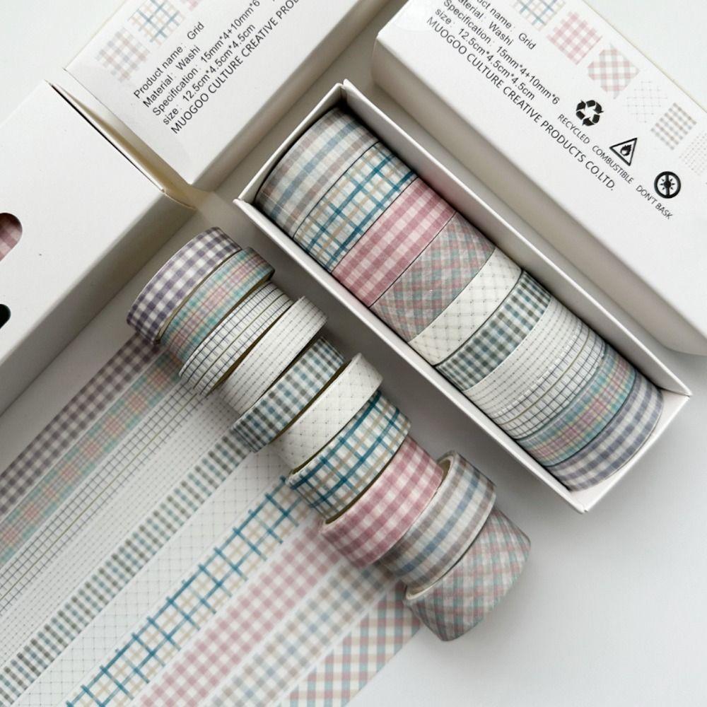 Multi-Pattern DIY Journals Tape Adhesive Deco Art Supplies Vintage Style Washi Tape Set