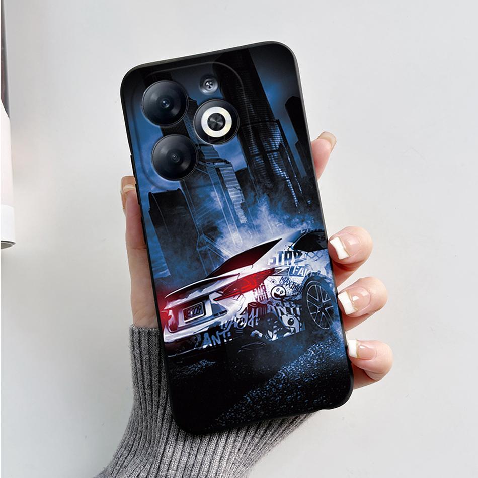 Case For Infinix Smart 8 Back Cover Black Silicon Soft TPU Marble Cover For Infinix Smart 8 X6525 Funda Smart8 Phone Cases Coque