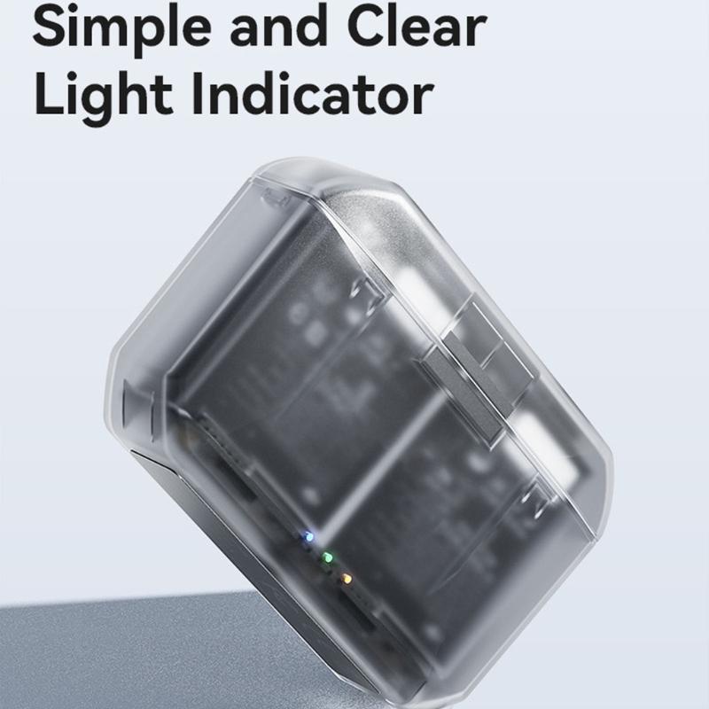 Portable Charging Case With Magnetic Closure Intelligent Protections System Double Slot For Action 5Pro/4/3/Osmo360 Batteries