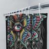 Gotischer Schmetterling Duschvorhang Dunkles Totenkopf-Wandbehang Halloween Heimdekor Waschbares Badezimmer-Set Vintage Künstlerischer Wandbehang