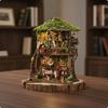 Maison Miniature de Bois Idée Cadeau DIY Insert d'Étagère Scène Détaillée en Bois pour
