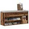Bench with Shoe Storage, Old Wood, 102X30.5X45 Cm