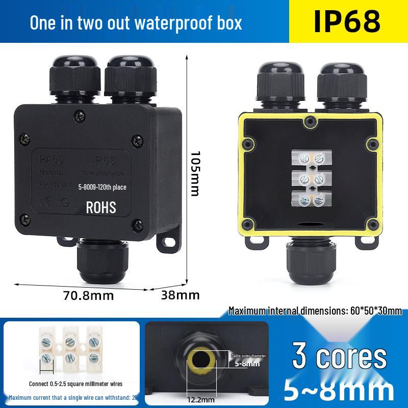 IP68 Waterproof Outdoor Junction Box with Terminals for Street Lights
