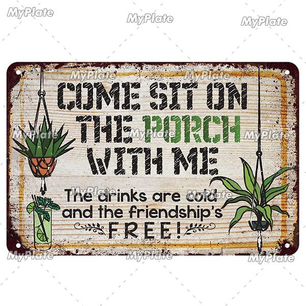 [MyPlate] Vintage Garden Retro Poster Plant Flowers Metal Sign Plate Tin Sign Wall Crafts Decor For Home Plaque Decoration Gift
