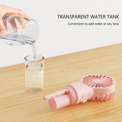 Handheld Desk Misting Fan USB Rechargeable Portable Water Cooling Fan 4 Speed Humidification Fan Low Noise for Home/Office/Dorm