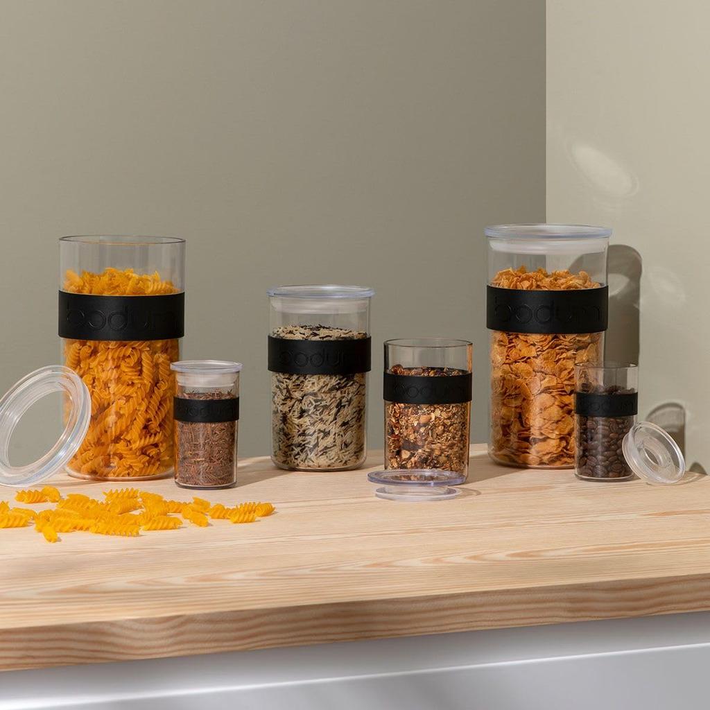 BODUM Presso Plastic Storage Container Canister 1000ml Set of 2 for Dishwasher Safe Food, Coffee, Tea, Storage, [Genuine Product] K11828-01SA