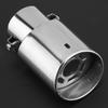 Blank Sølv Rustfritt Stål Universalt Bil Rett Eksosrør Bakre Lyddemper Tips Hale Hals