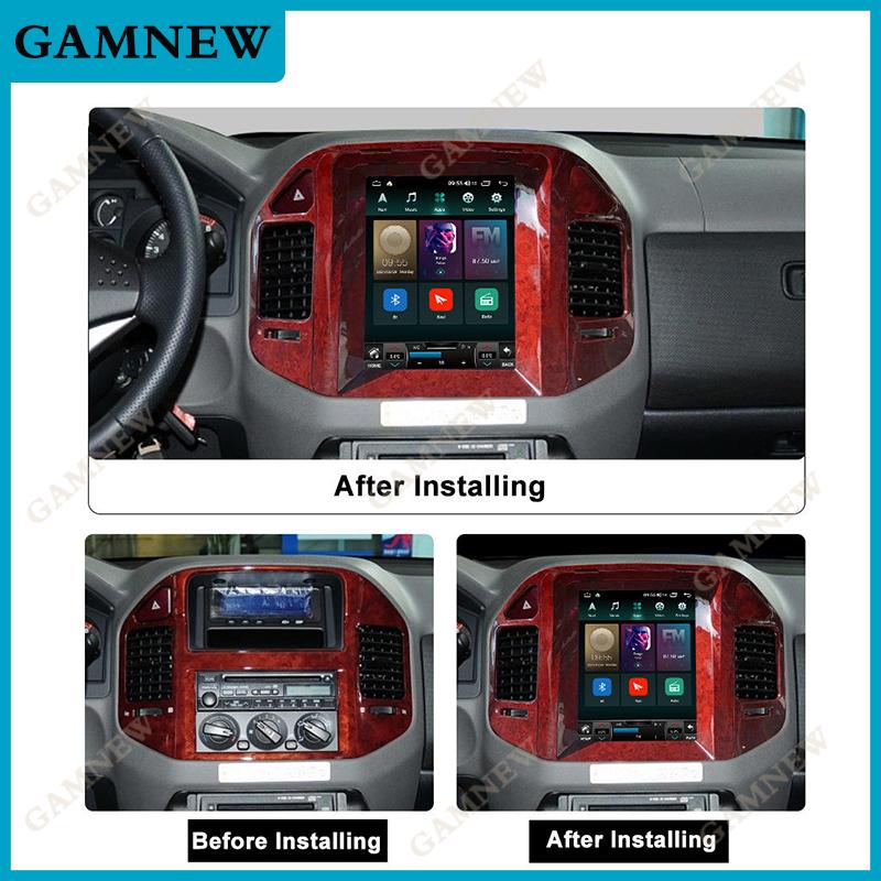 9.7 Inch 2 Din Car Radio Fascias For MITSUBISHI V73 PAJERO 2004-2011 Tesla Style Multimedia Frame Video Player Panel Trim