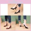 Classic Black Womens Single Shoes With Pu Upper And Rubber Sole For Daily Work